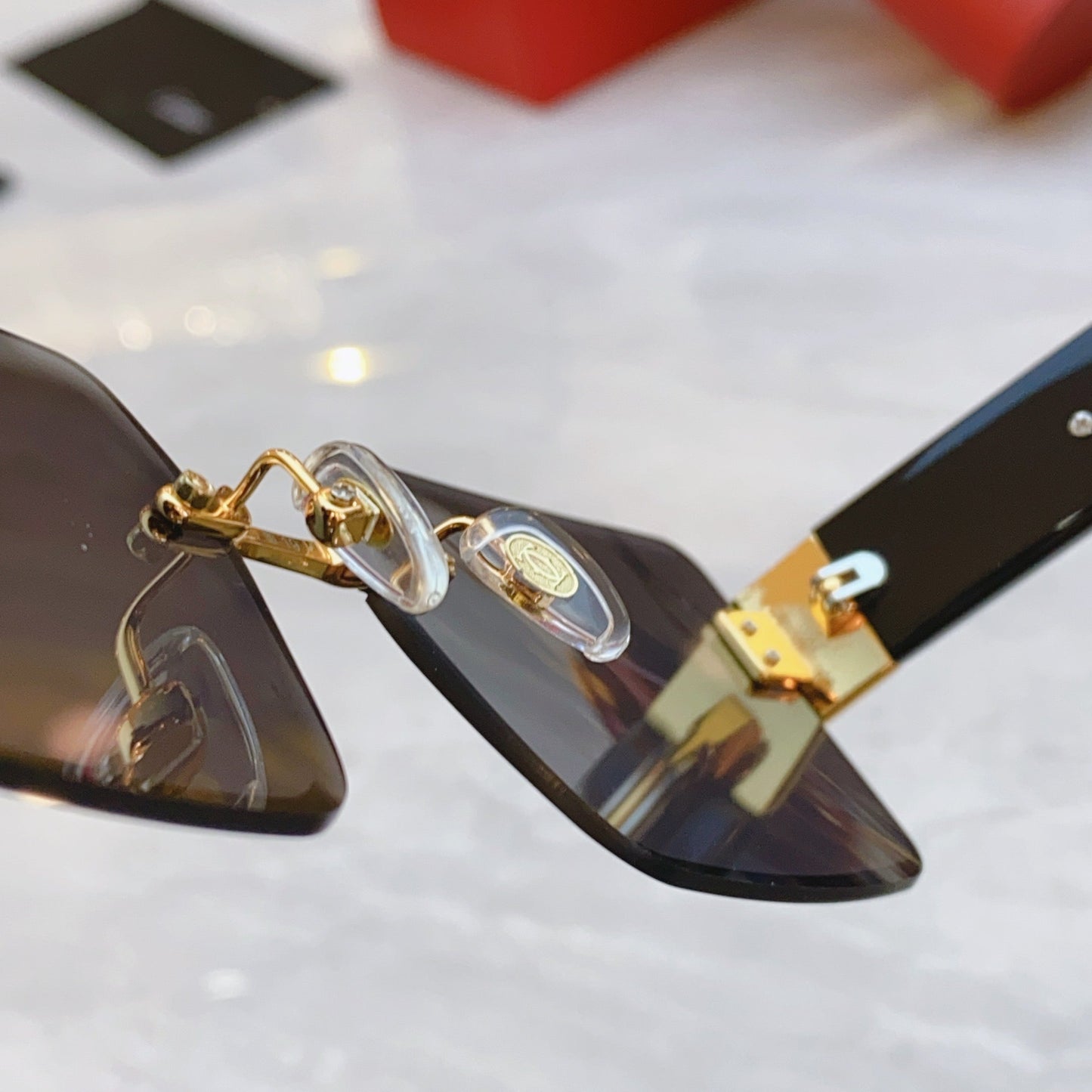 PANTHÈRE GEOMETRIC SUNGLASSES CT00636S IN METAL AND ACETATE - Pink