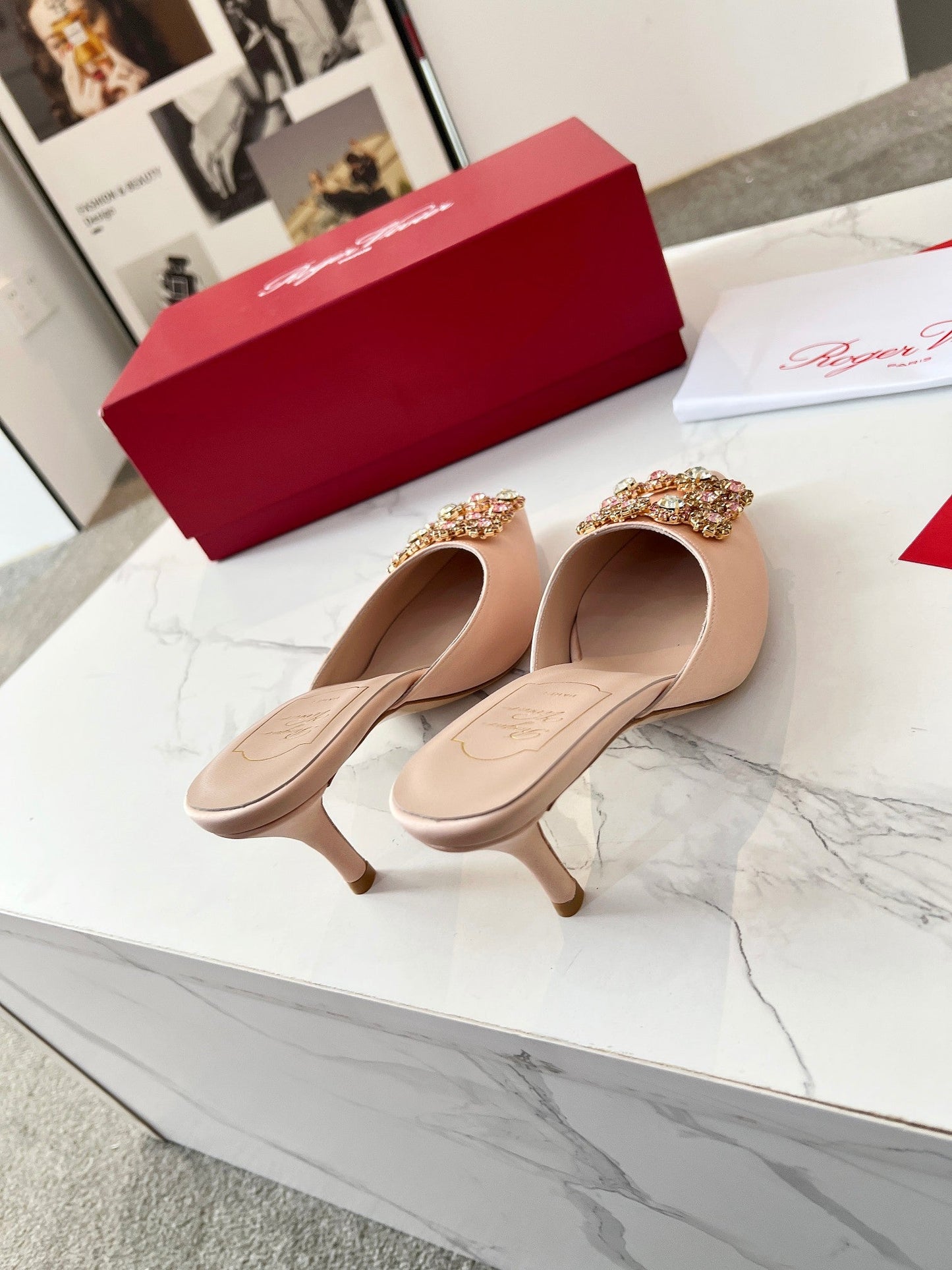 EFFLORESCENCE MULES IN LIGHT FAWN SATIN - 34