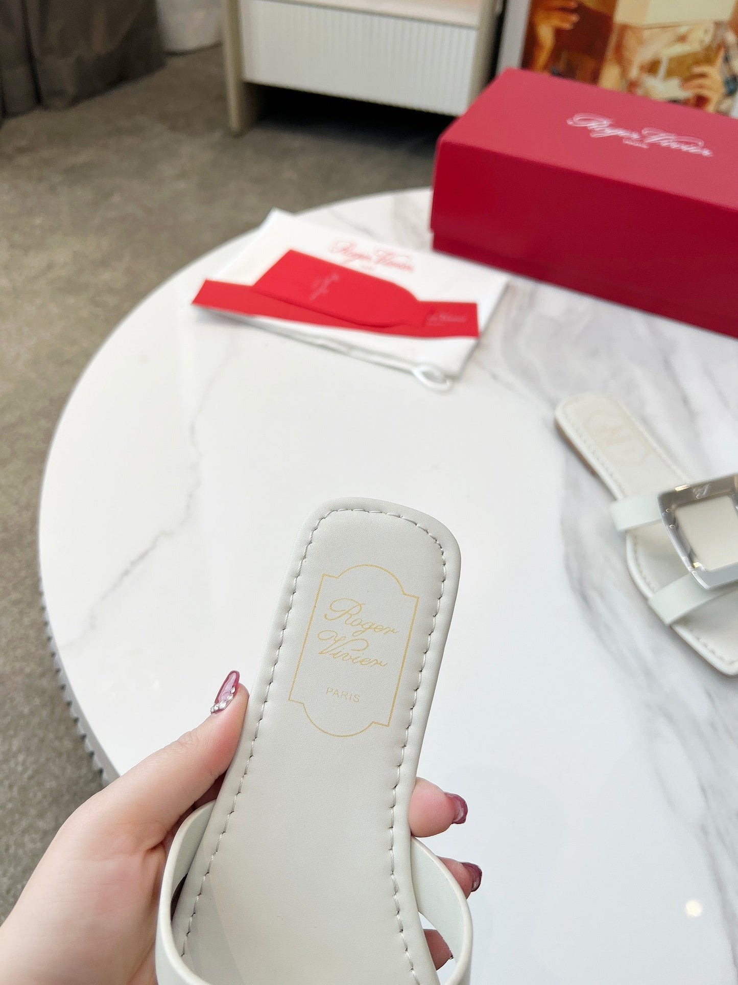 VIV' BY THE SEA MULES IN WHITE CALFSKIN SILVER BUCKLE - 34