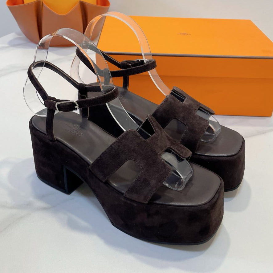 JAM 30 SANDAL IN CAROB BROWN SUEDE - 35