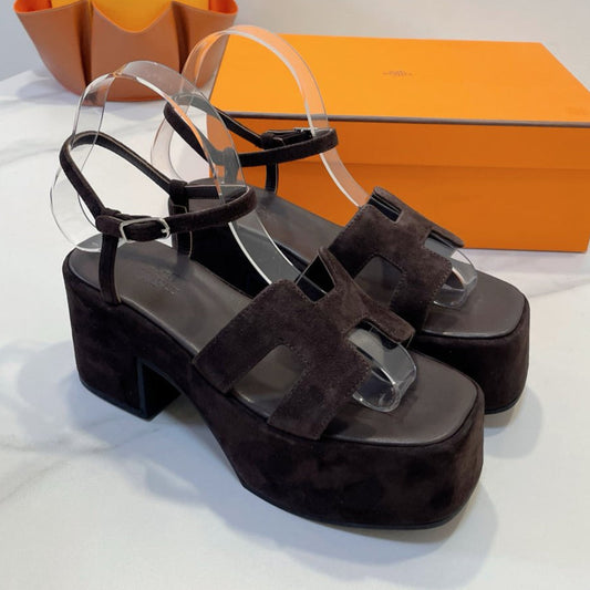 JAM 30 SANDAL IN CAROB BROWN SUEDE - 35