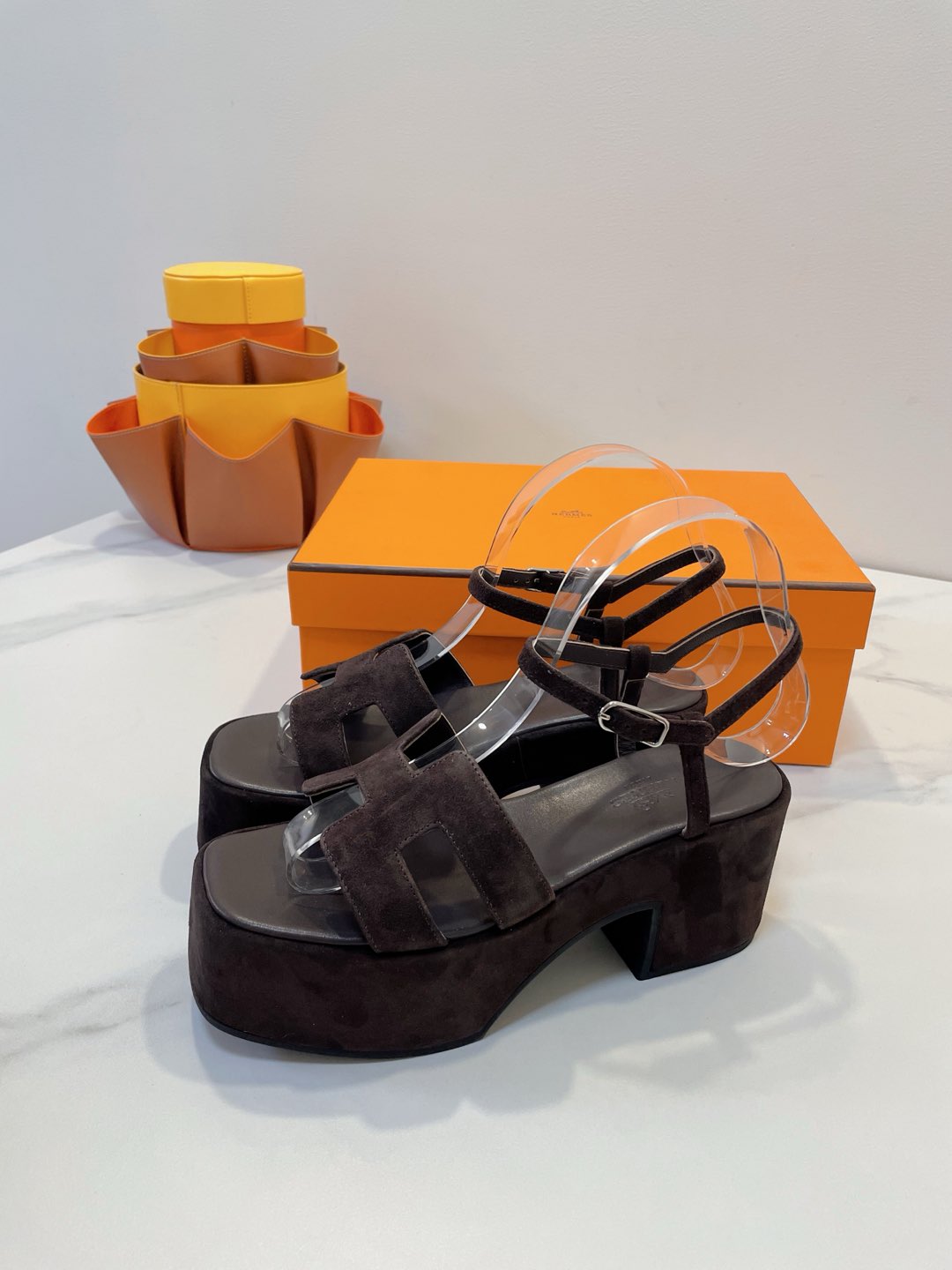 JAM 30 SANDAL IN CAROB BROWN SUEDE - 35