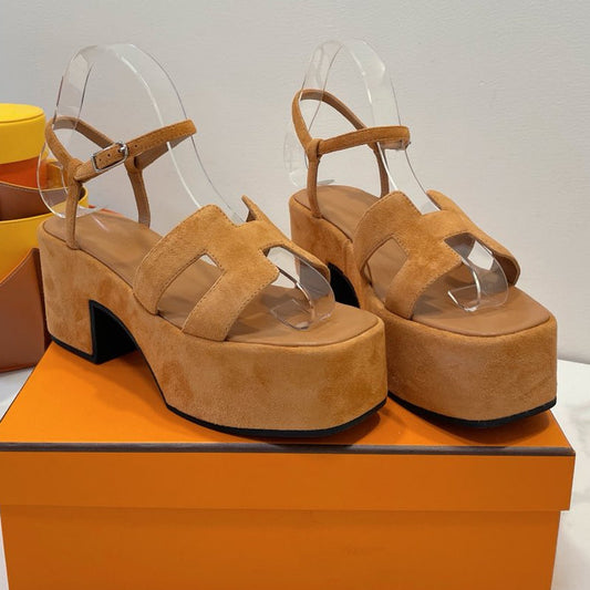 JAM 30 SANDAL IN CINNAMON BROWN SUEDE - 35