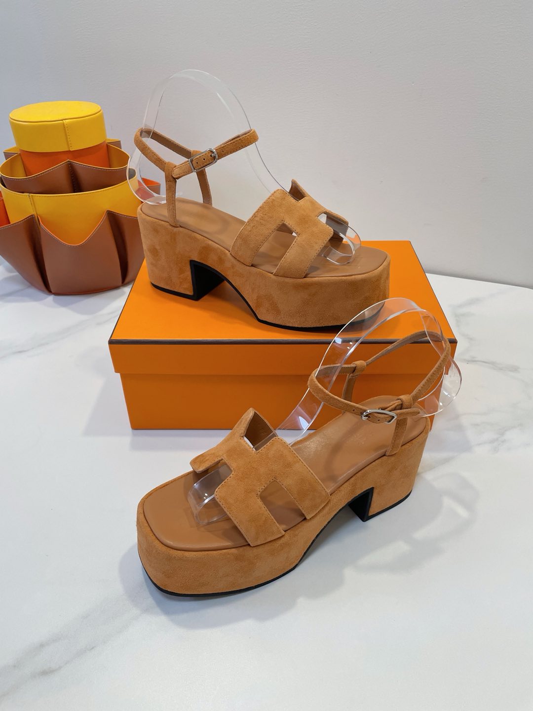 JAM 30 SANDAL IN CINNAMON BROWN SUEDE - 35