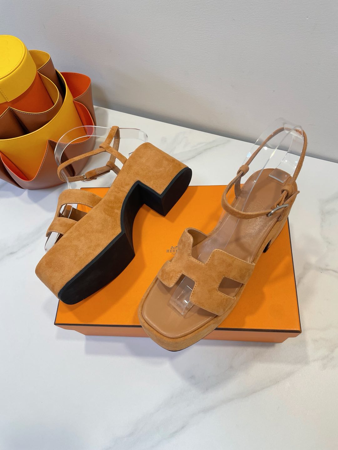 JAM 30 SANDAL IN CINNAMON BROWN SUEDE - 35