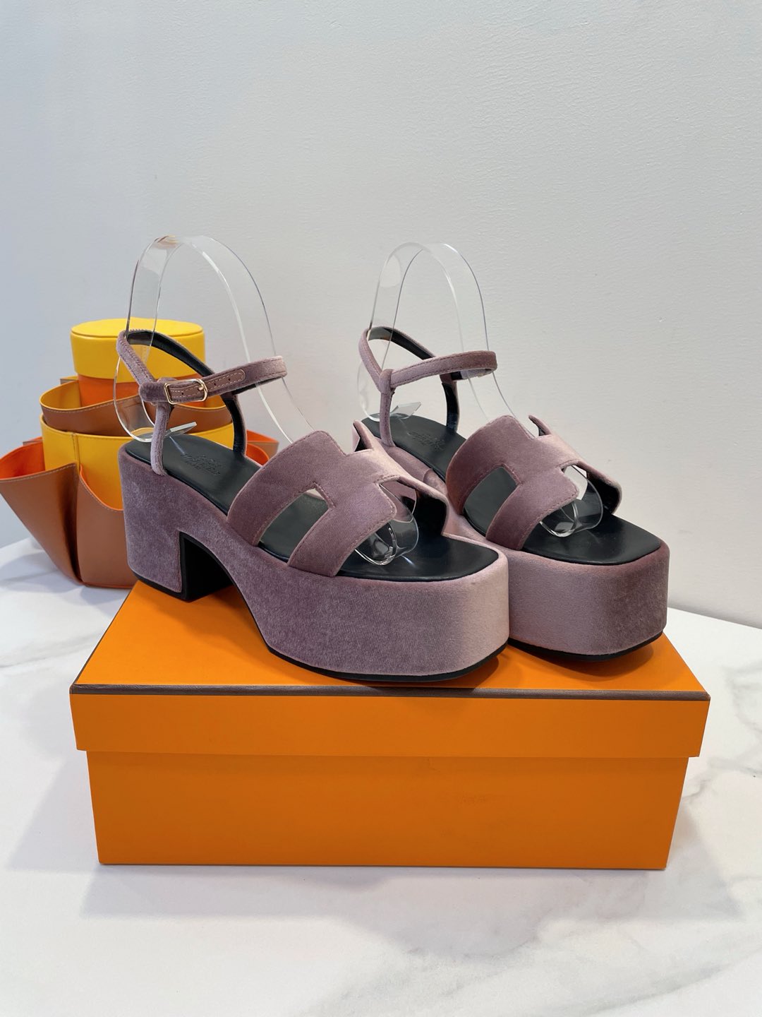 JAM 30 SANDAL IN ROSY BROWN VELVET - 35
