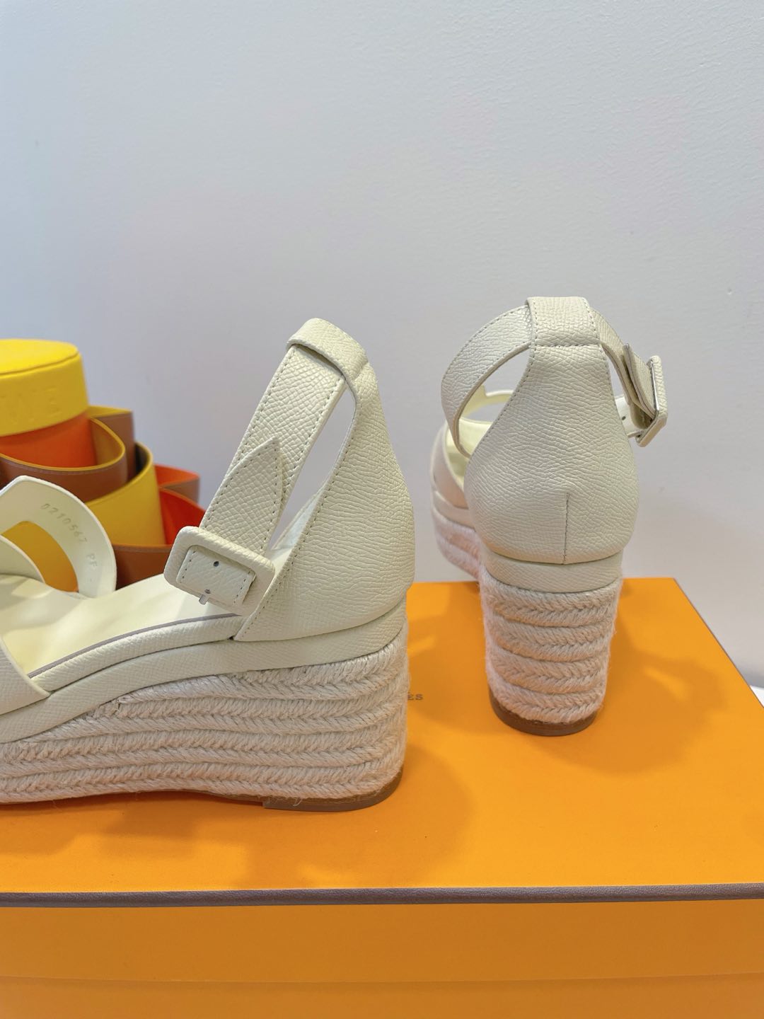 ELDA ESPADRILLE IN WHITE CREAM EPSOM CALFSKIN - 35