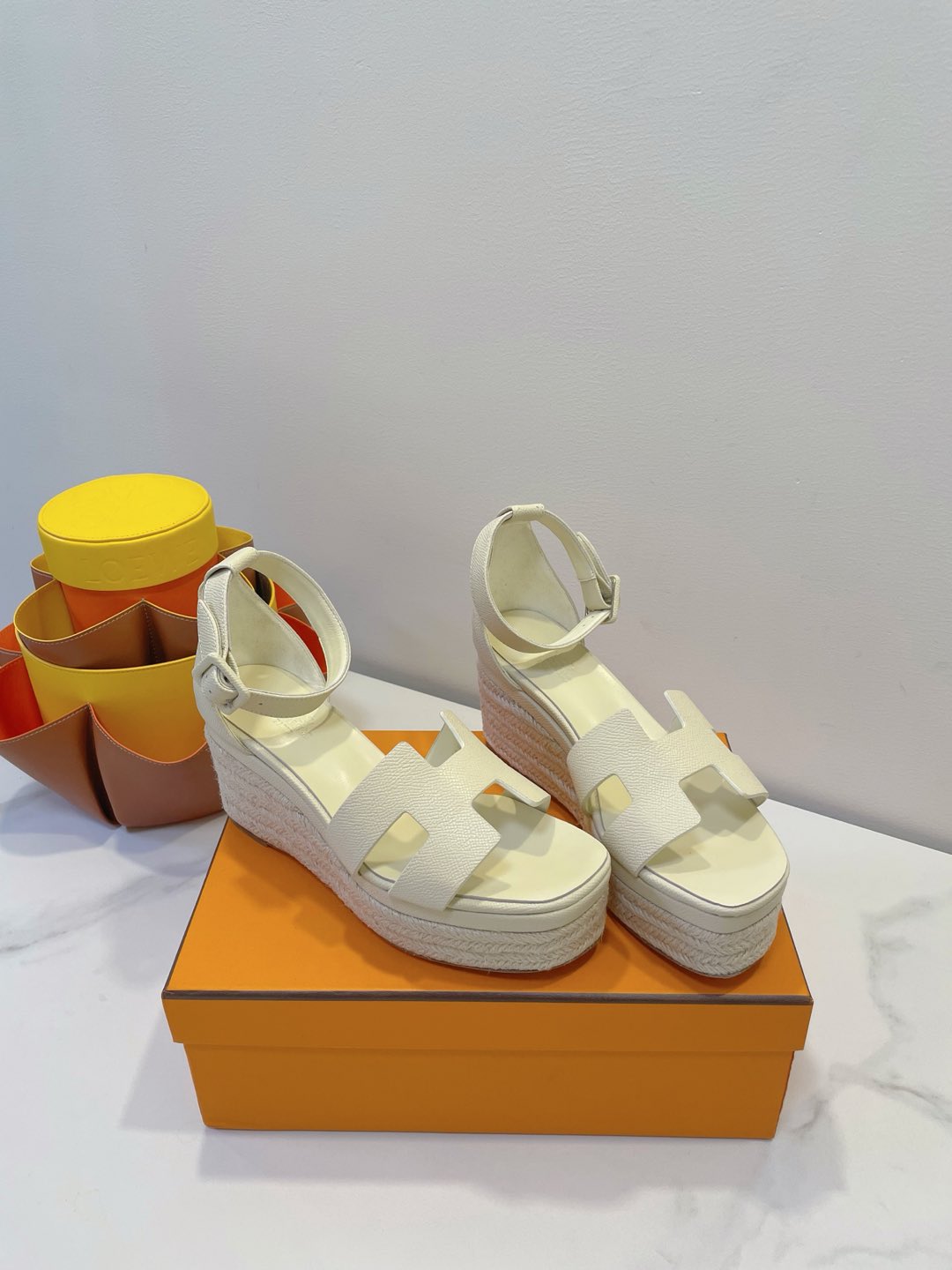 ELDA ESPADRILLE IN WHITE CREAM EPSOM CALFSKIN - 35