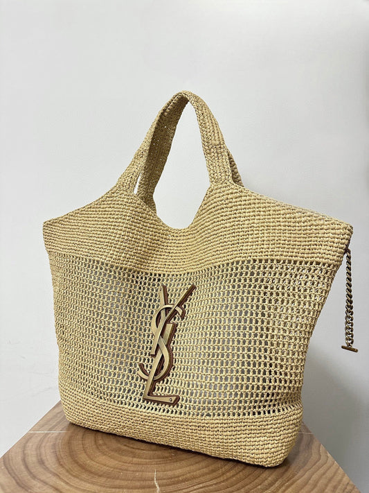 СОЛОМ'ЯНА СУМКА RAFFIA ICARE 55 БЕЖЕВО-КОРИЧНЕВА