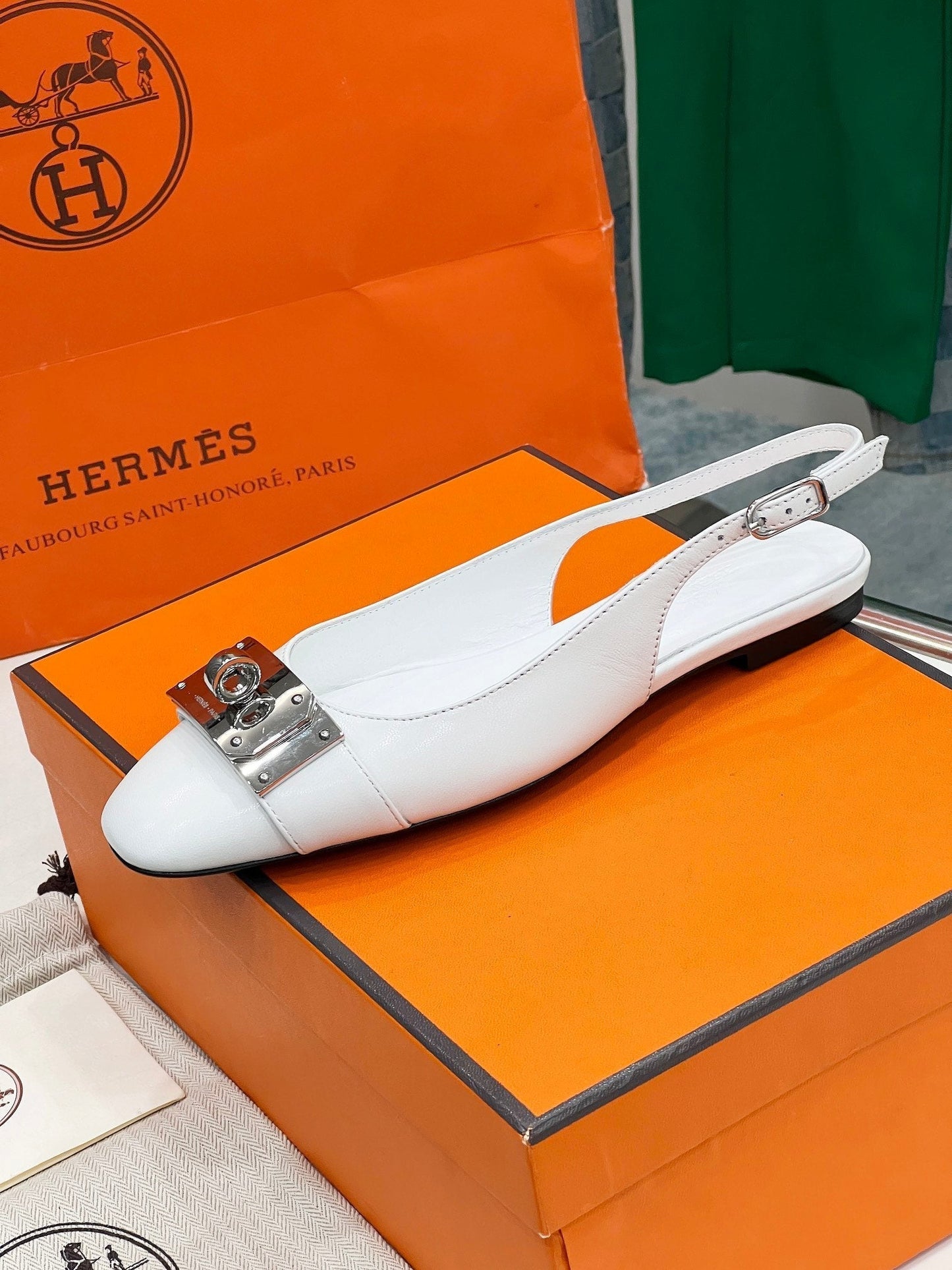 INNOCENTE SLINGBACK WHITE CALFSKIN - 35