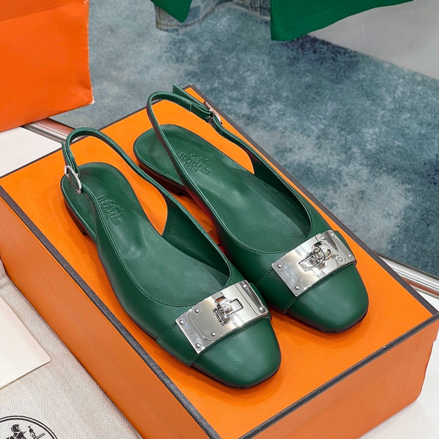 INNOCENTE SLINGBACK CASTLETON GREEN CALKSIN - 35