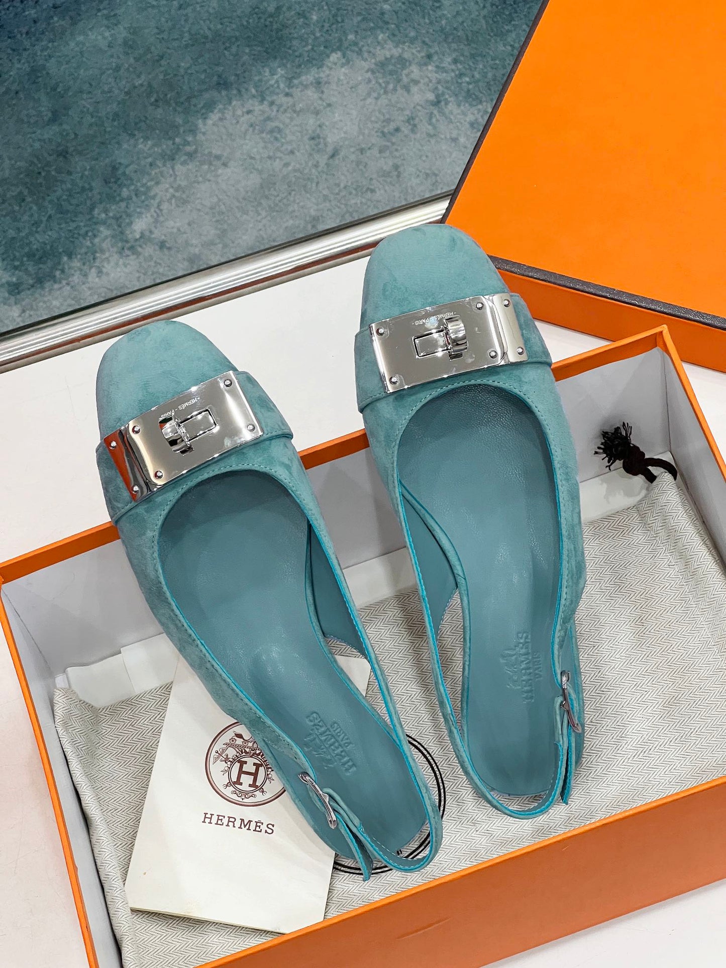 INNOCENTE SLINGBACK TEAL SUEDE - 35