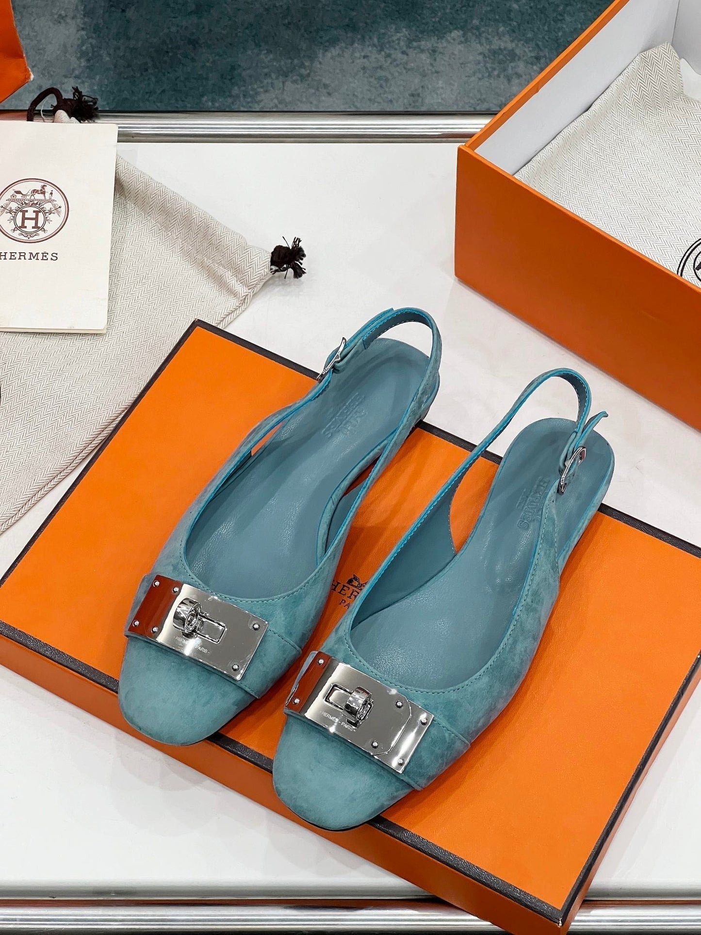 INNOCENTE SLINGBACK TEAL SUEDE - 35