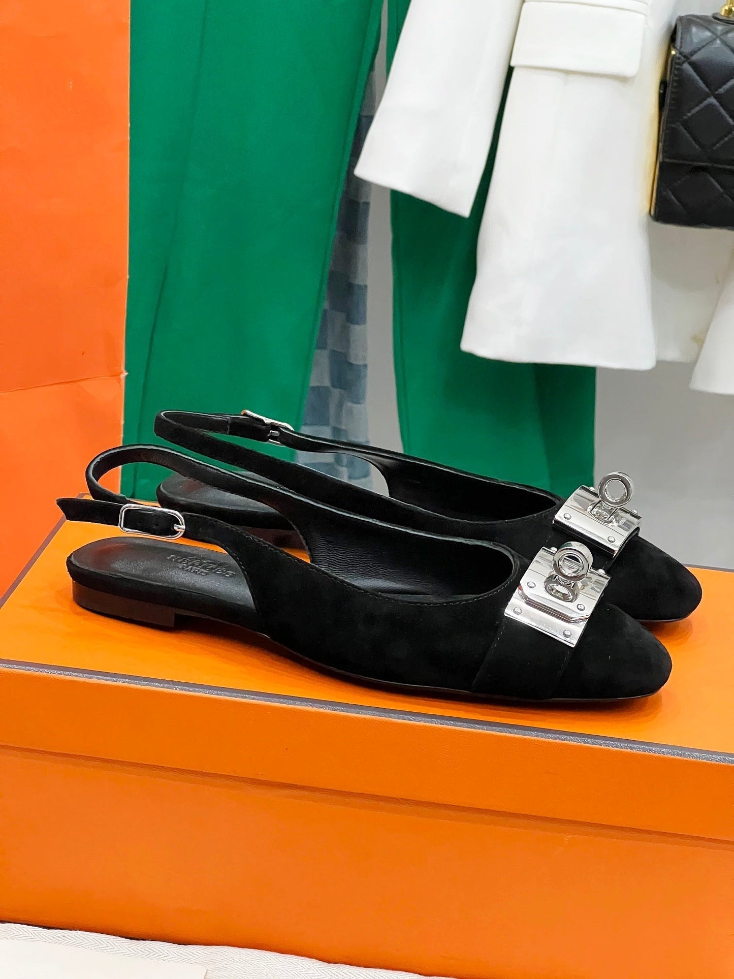 INNOCENTE SLINGBACK BLACK SUEDE - 35