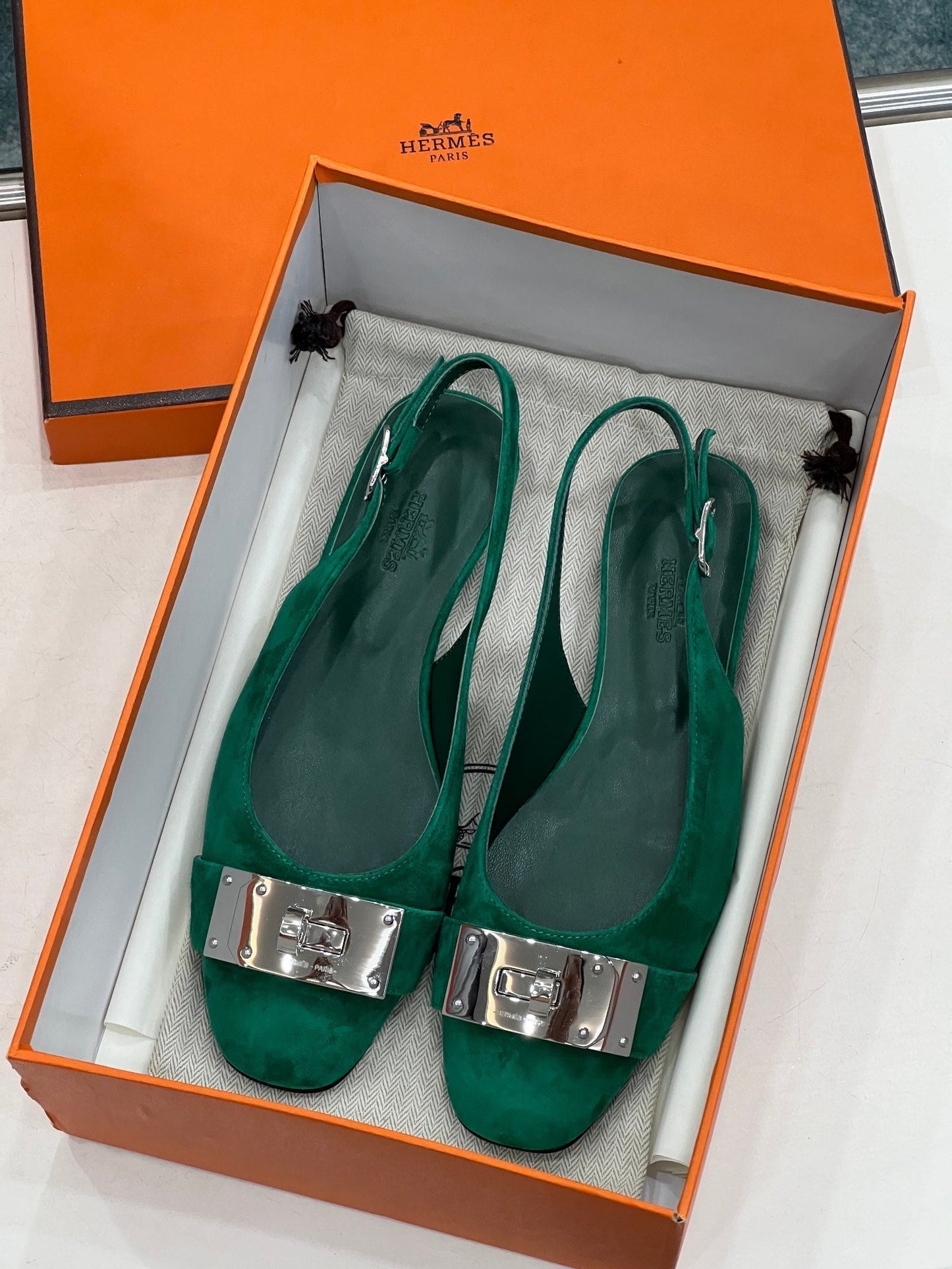 INNOCENTE SLINGBACK CASTLETON GREEN SUEDE - 35