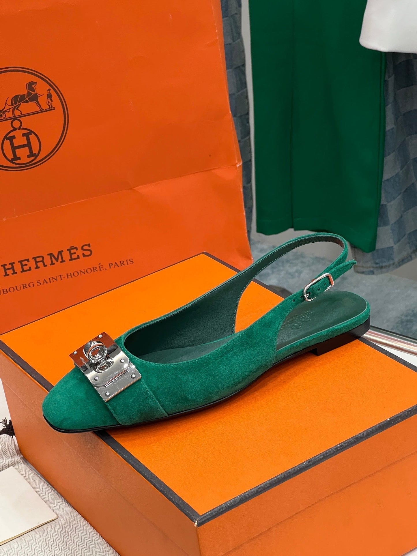 INNOCENTE SLINGBACK CASTLETON GREEN SUEDE - 35