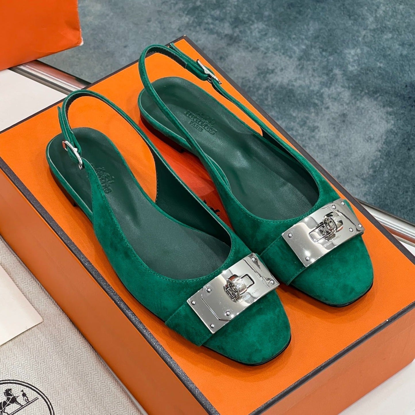 INNOCENTE SLINGBACK CASTLETON GREEN SUEDE - 35