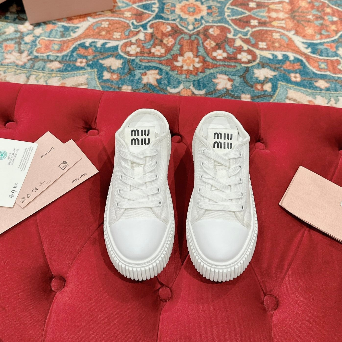 Sneakers Mules White Canvas - 35
