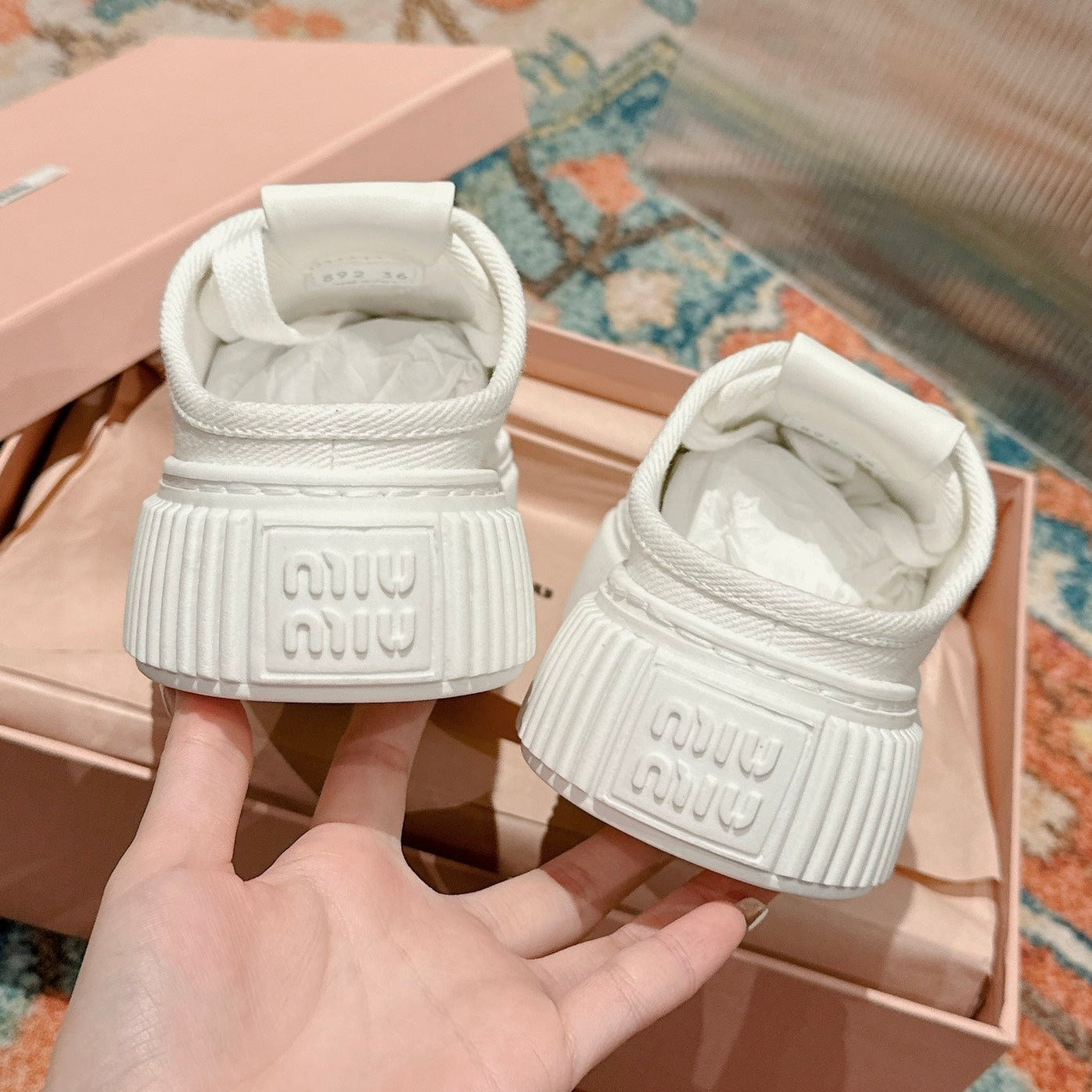 Sneakers Mules White Canvas - 35