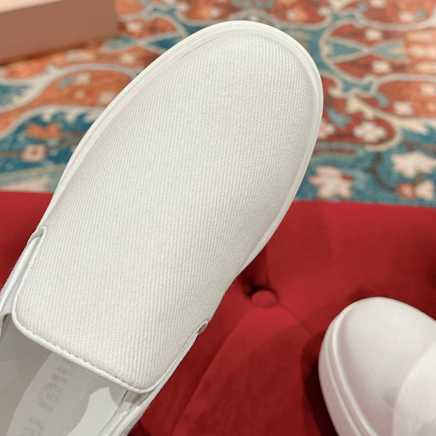 Slip-on Shoes  High Sole White Canvas - 35
