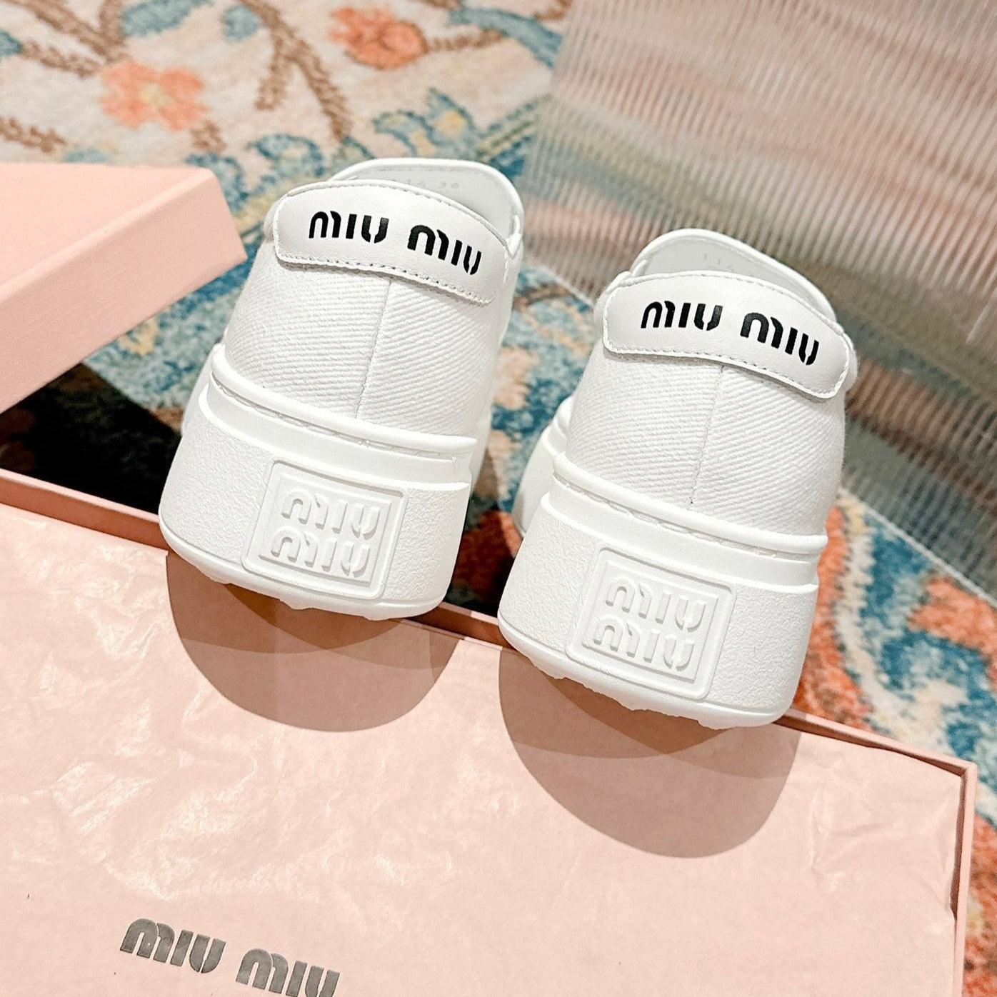 Slip-on Shoes  High Sole White Canvas - 35