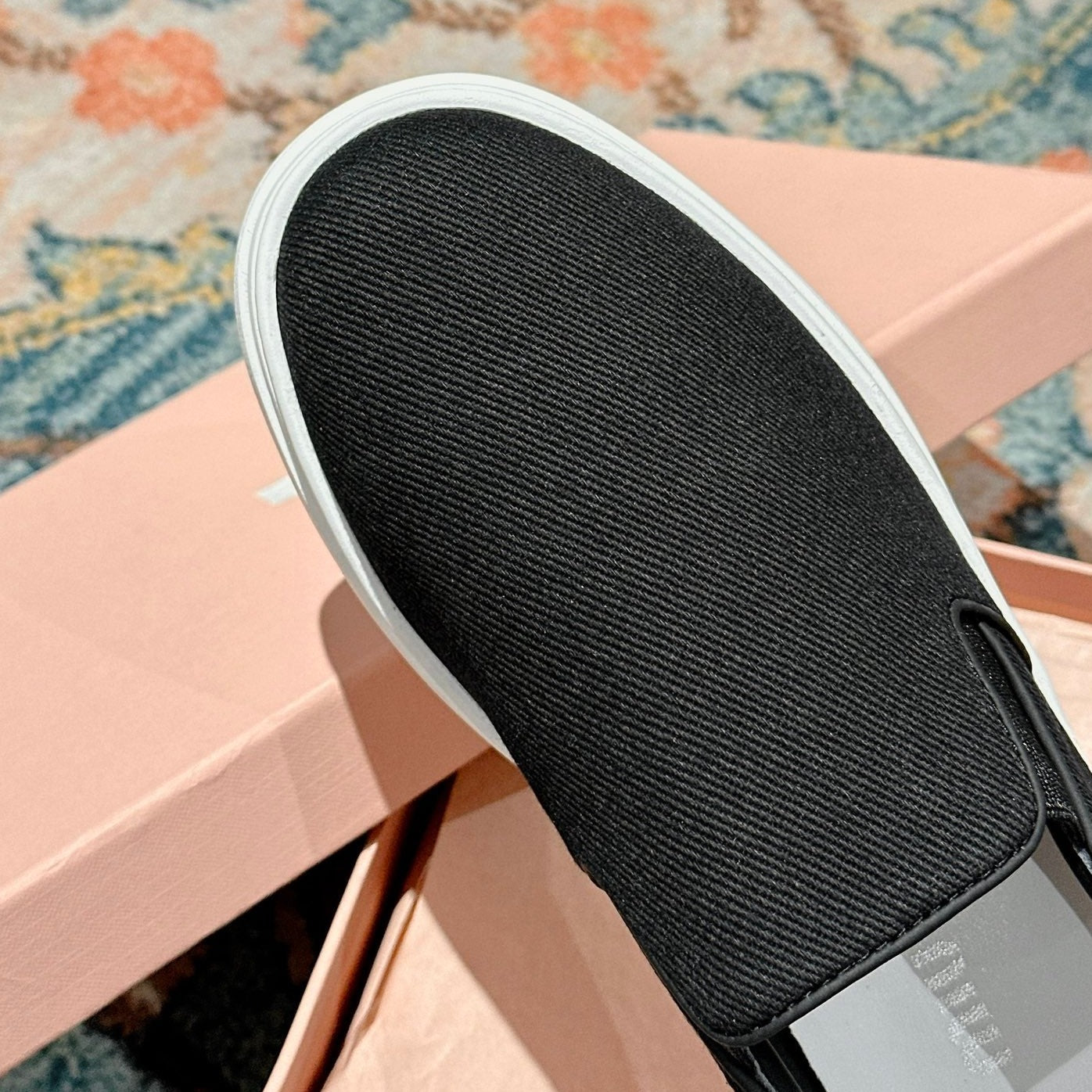Slip-on Shoes  High Sole Black Canvas - 35