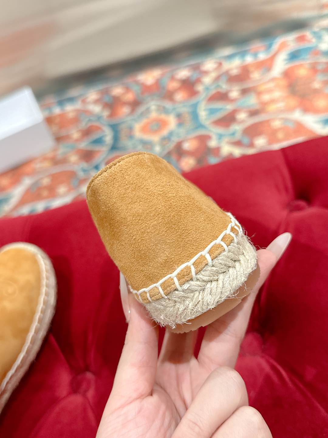 ESPADRILLES PEANUT BROWN SUEDE EMBOSSED LOGO - 35