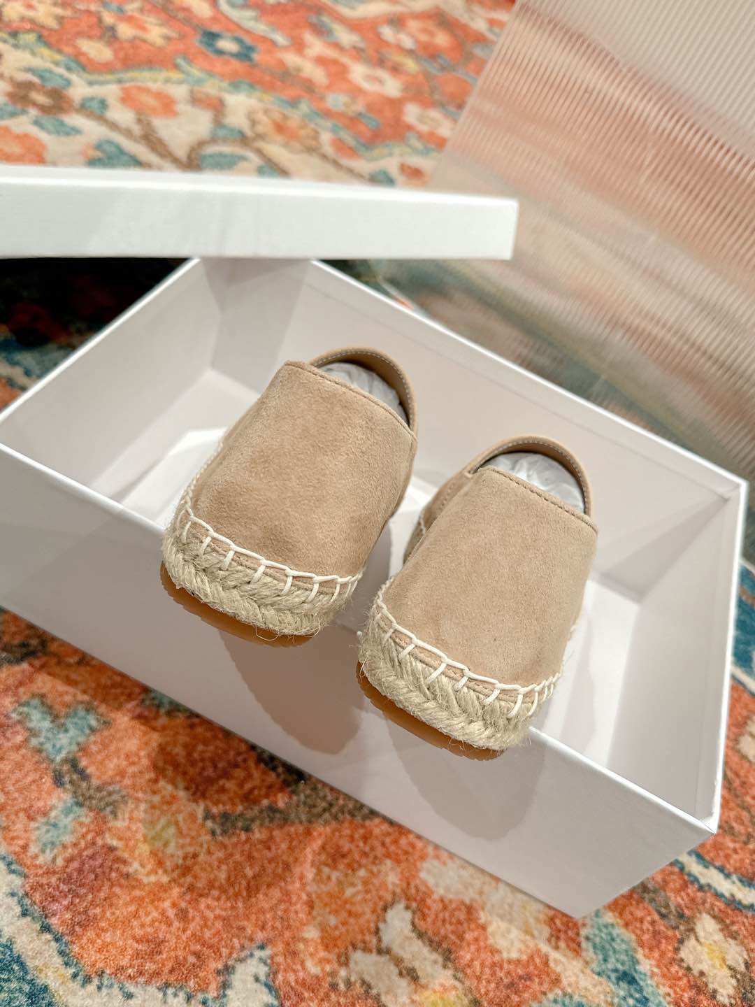 ESPADRILLES BEIGE SUEDE EMBOSSED LOGO - 35