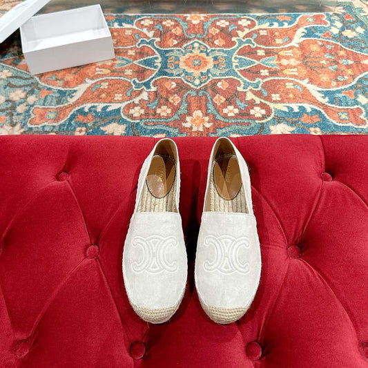 ESPADRILLES WHITE SUEDE EMBOSSED LOGO - 35