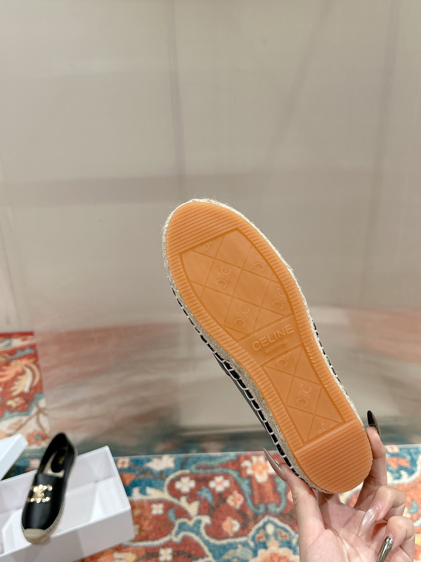 ESPADRILLES BLACK LAMBSKIN GOLD TRIOMPHE - 35