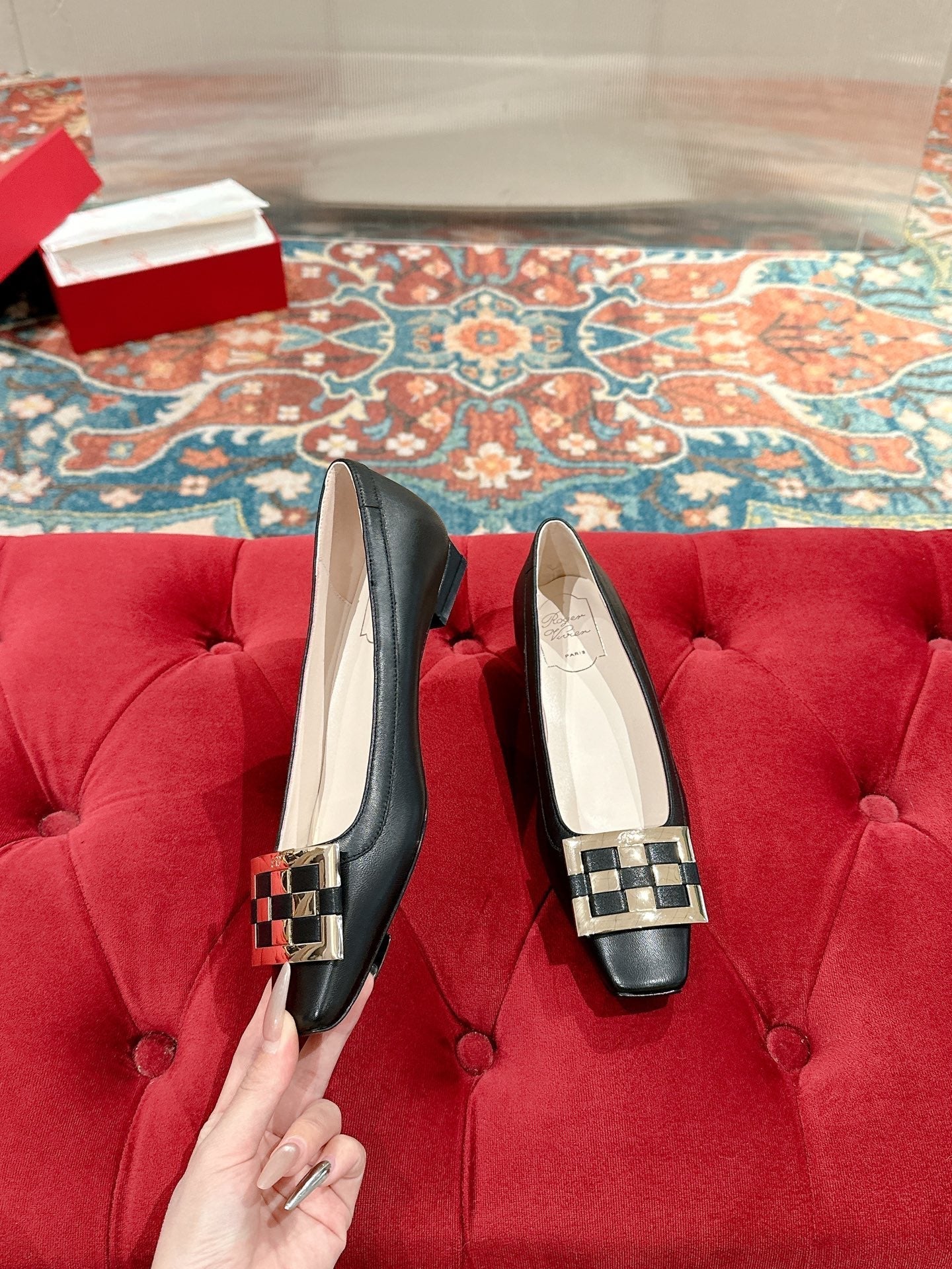 TROMPETTE BALLERINAS IN BLACK SHINY CALFSKIN - 35