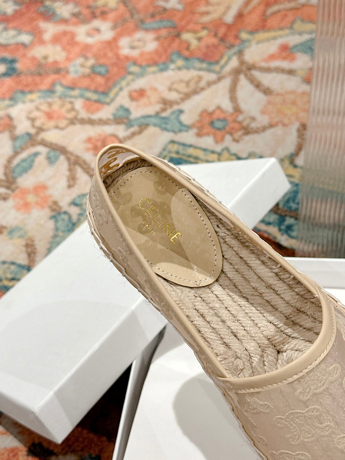ESPADRILLES IN BEIGE MESH - 35