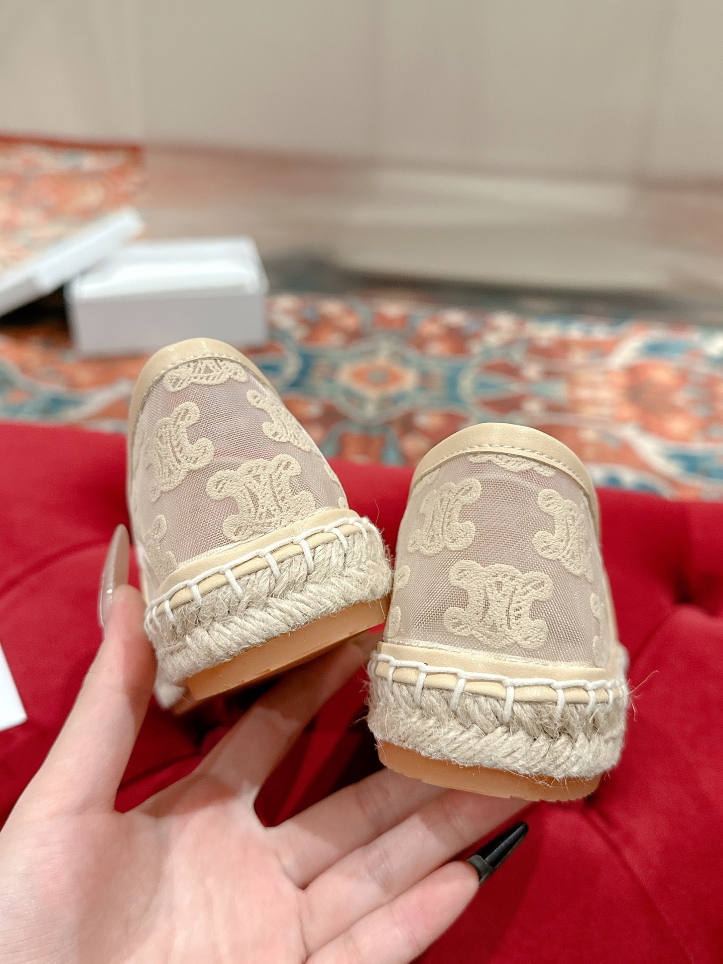 ESPADRILLES IN BEIGE MESH - 35