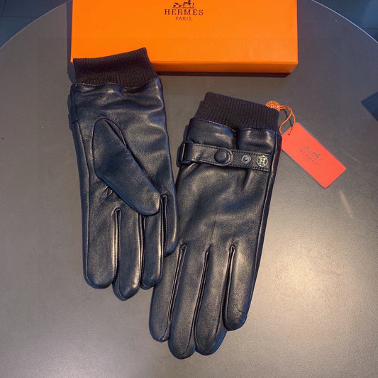 GLOVES IN BLACK SHEEPSKIN AND WOOL 112362 - XL