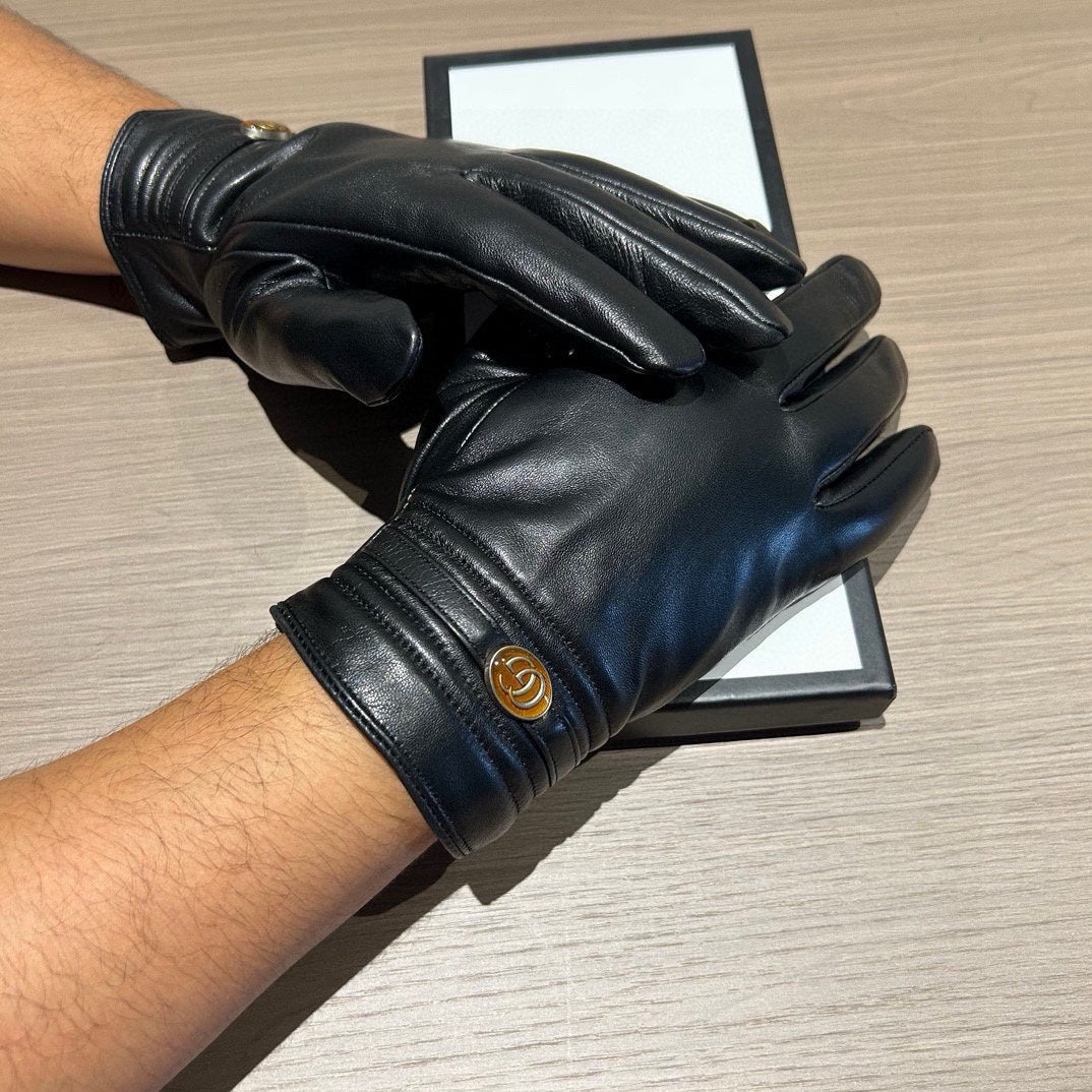 TOUCHSCREEN GLOVES IN BLACK LAMBSKIN 435967 - XL