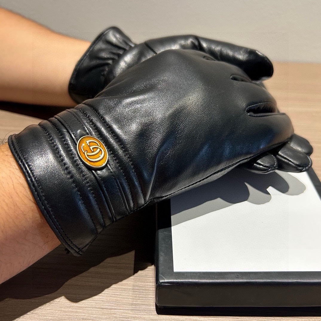 TOUCHSCREEN GLOVES IN BLACK LAMBSKIN 435967 - XL
