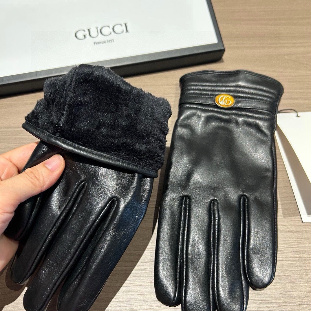TOUCHSCREEN GLOVES IN BLACK LAMBSKIN 435967 - XL