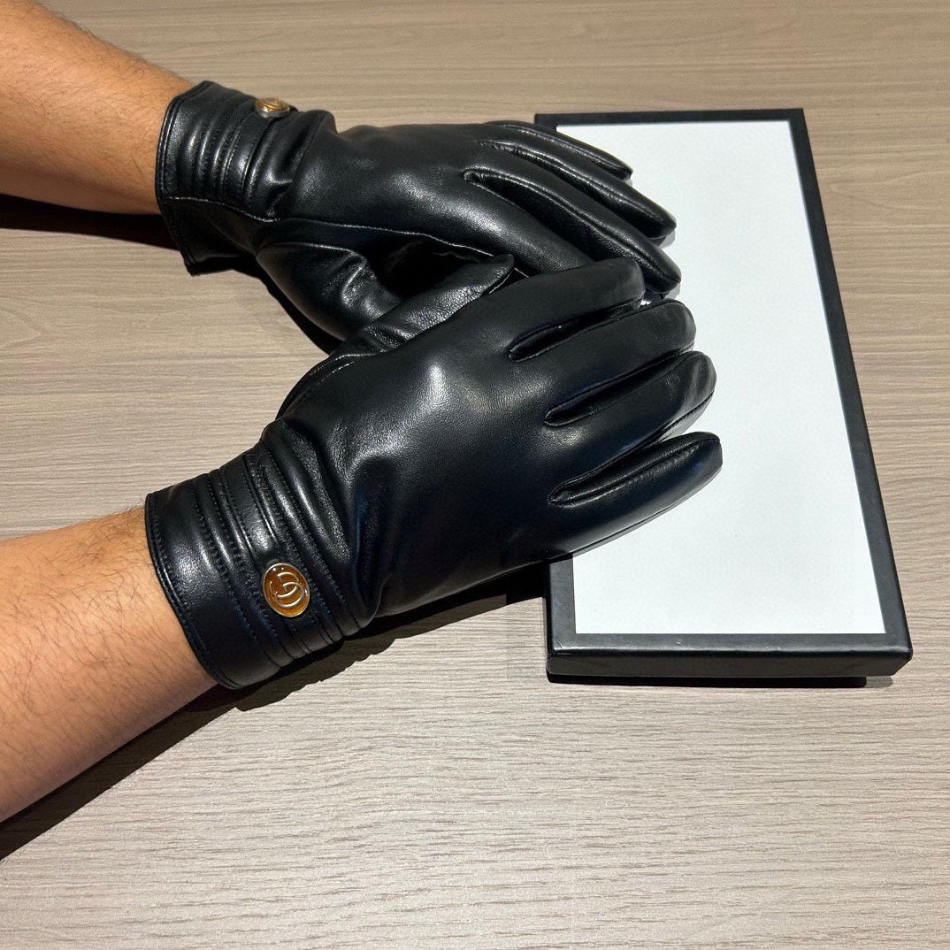 TOUCHSCREEN GLOVES IN BLACK LAMBSKIN 435967 - XL