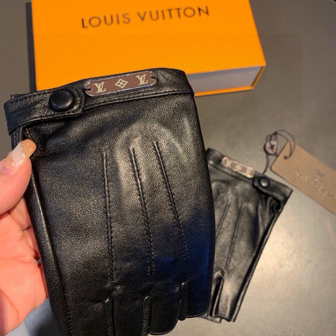 FINGERLESS GLOVES IN BLACK LAMBSKIN 453646 - M