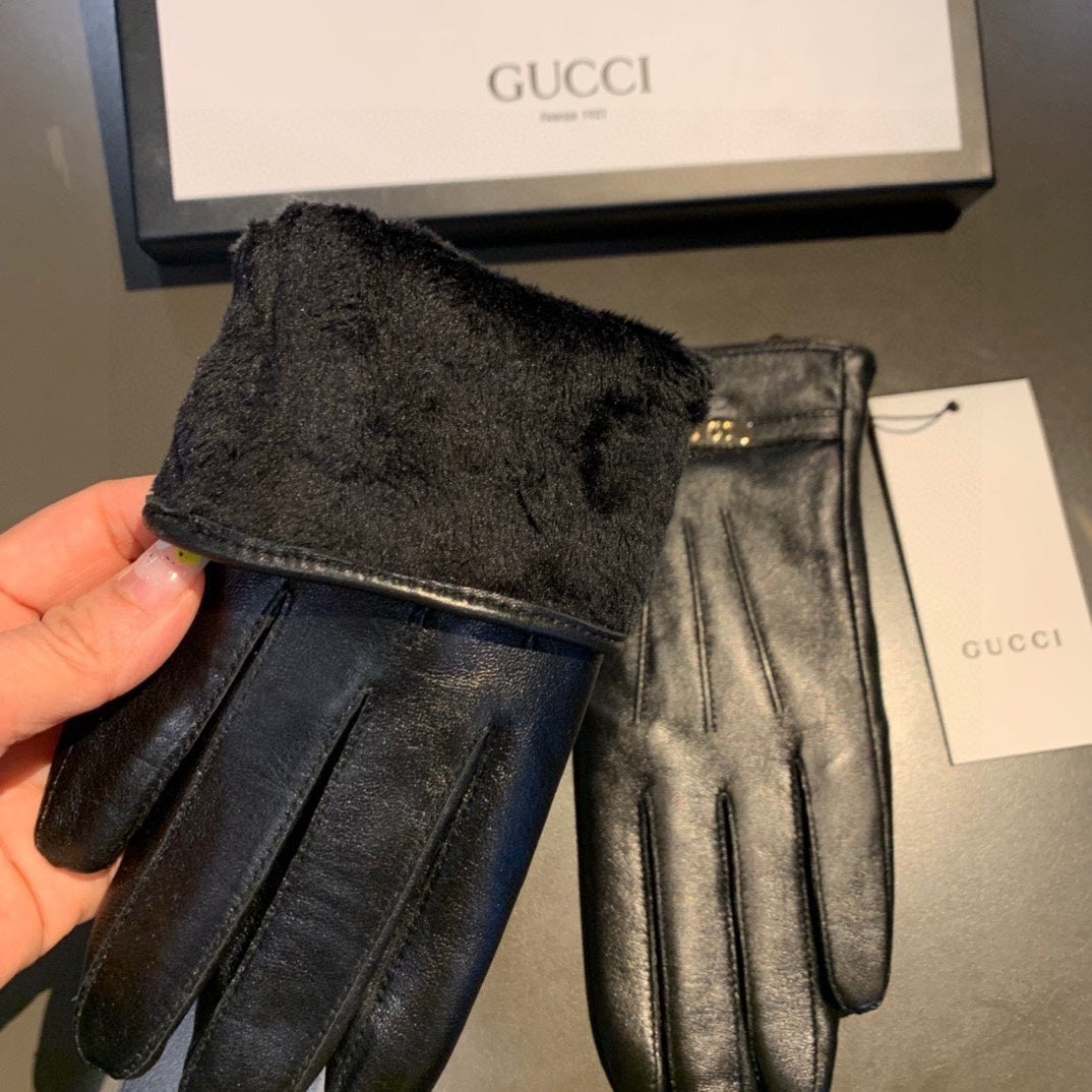 TOUCHSCREEN LAMBSKIN GLOVES BLACK 456312 - M