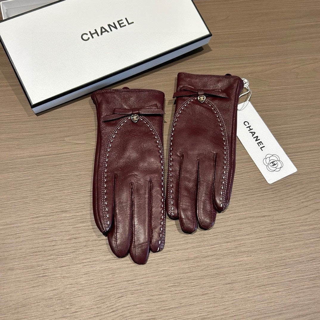 GLOVES IN SANGRIA RED LAMBSKIN 456335 - M