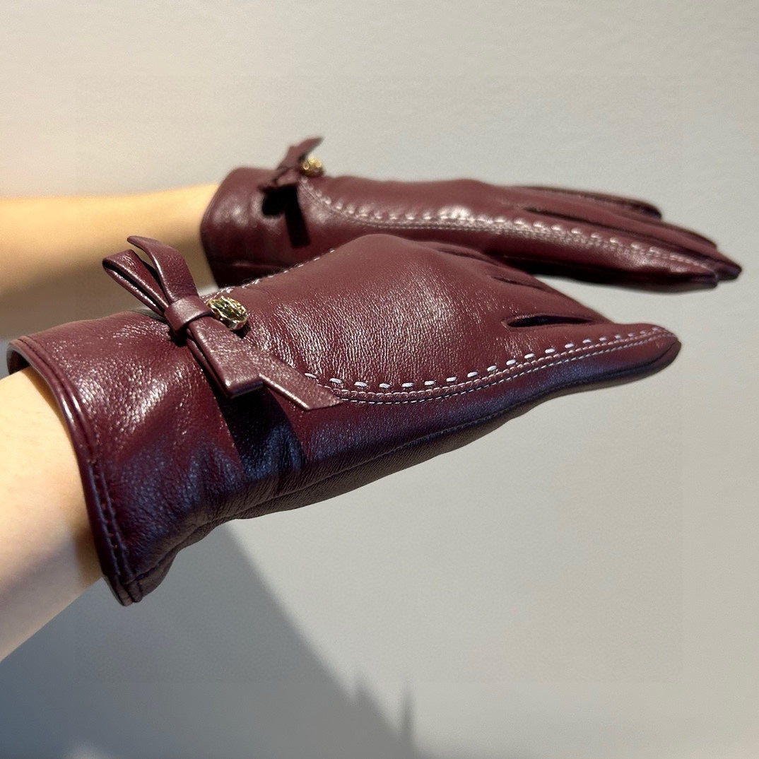 GLOVES IN SANGRIA RED LAMBSKIN 456335 - M