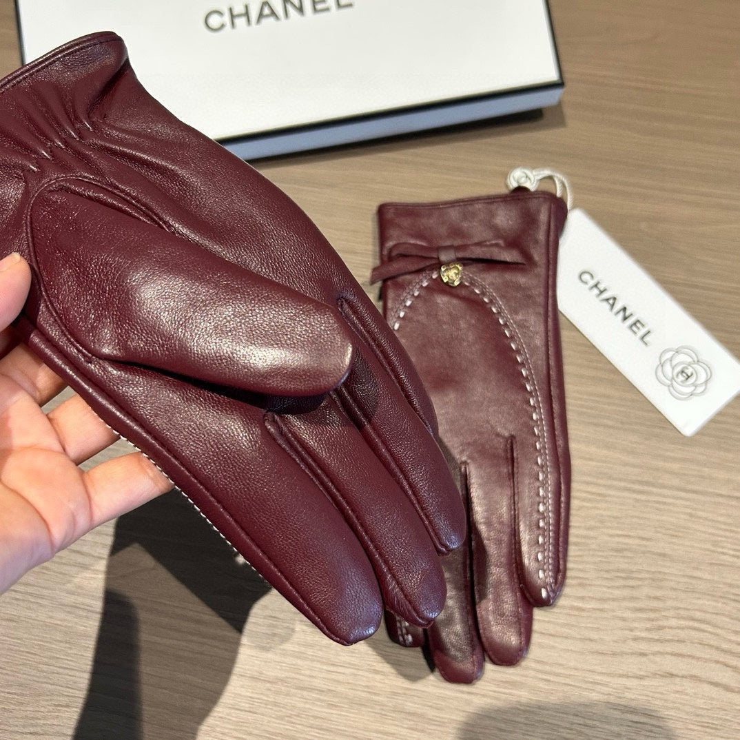 GLOVES IN SANGRIA RED LAMBSKIN 456335 - M