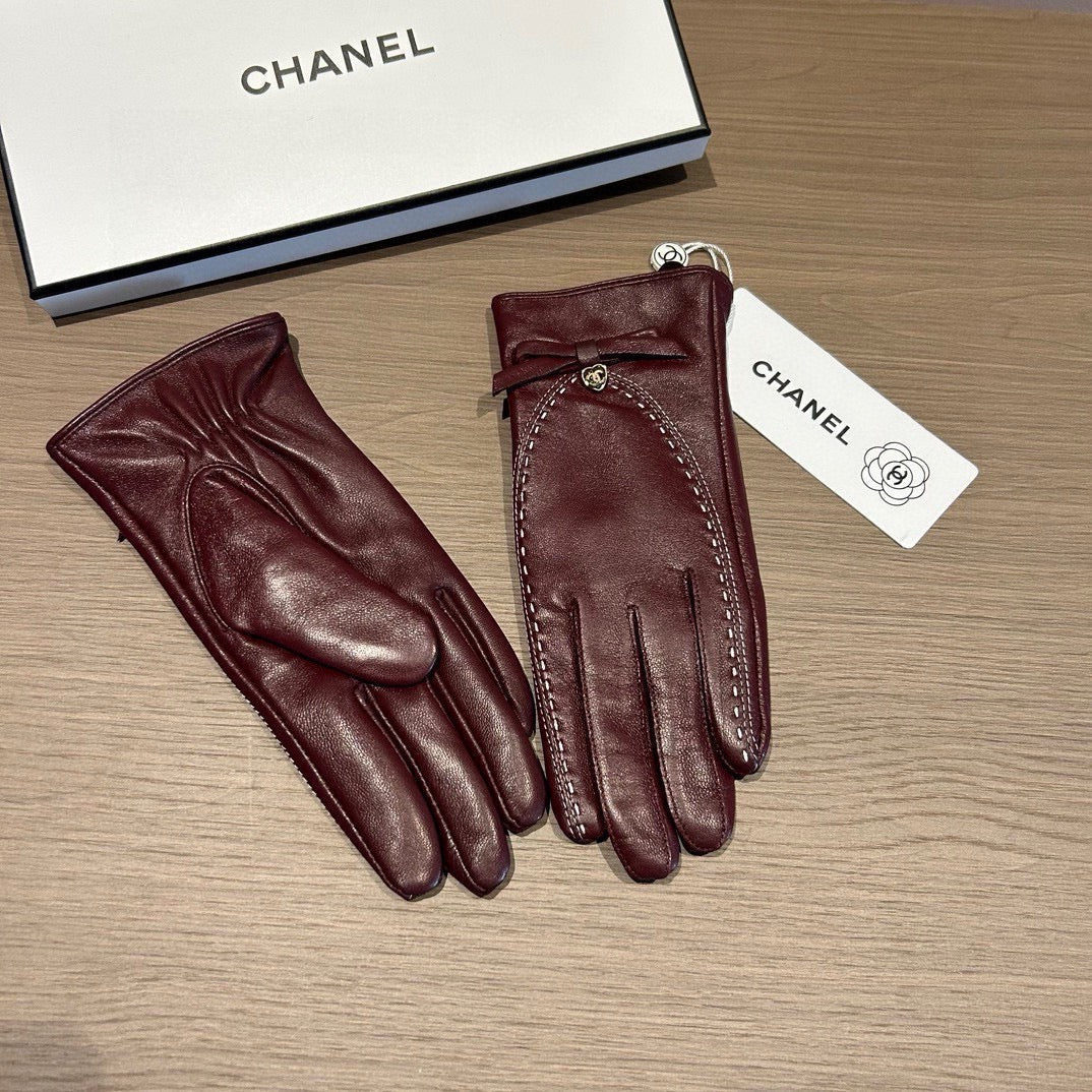 GLOVES IN SANGRIA RED LAMBSKIN 456335 - M