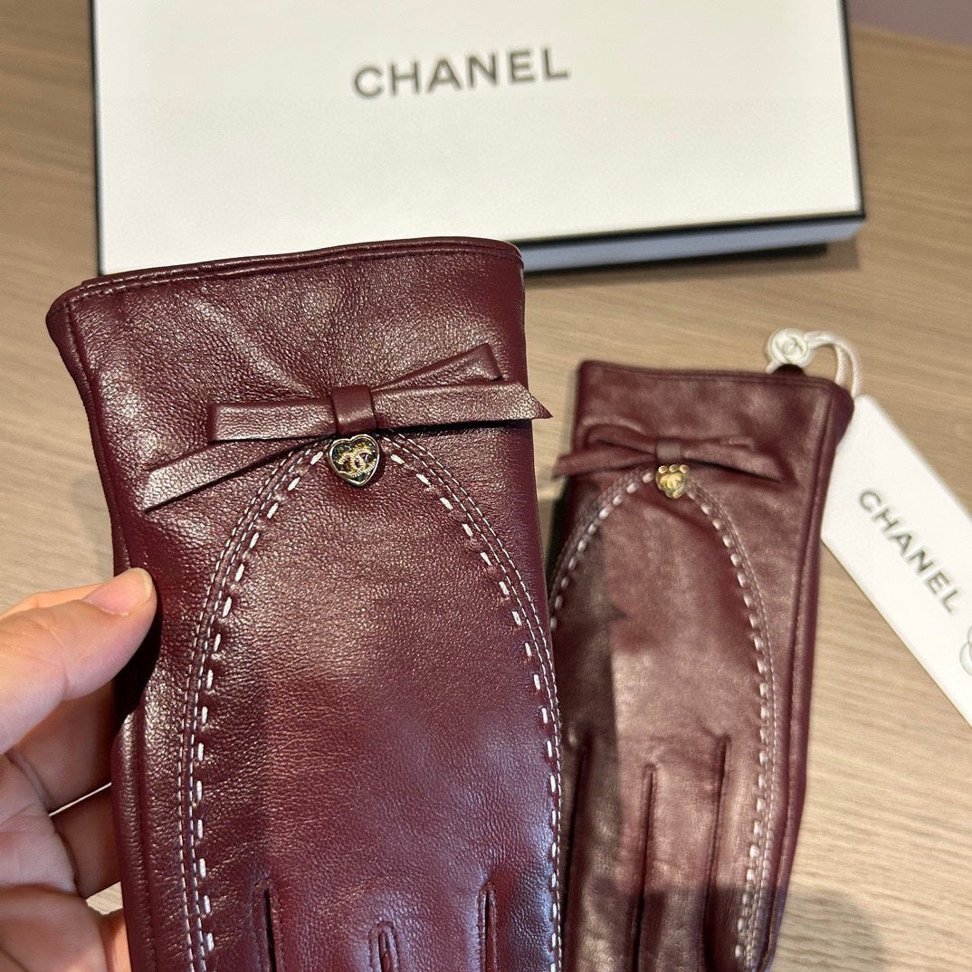 GLOVES IN SANGRIA RED LAMBSKIN 456335 - M