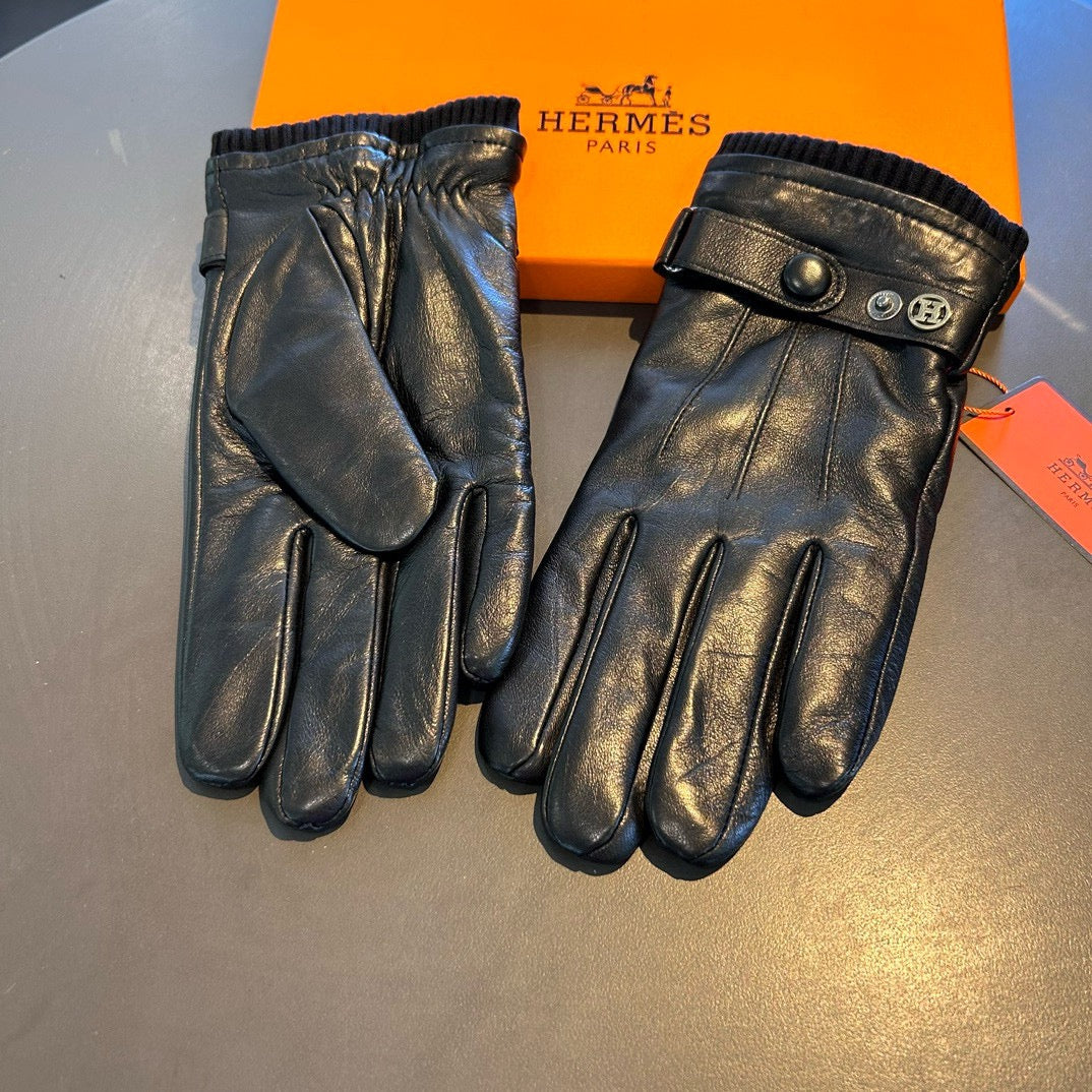 GLOVES WITH BUTTON IN BLACK SHEEPSKIN 456347 - XL