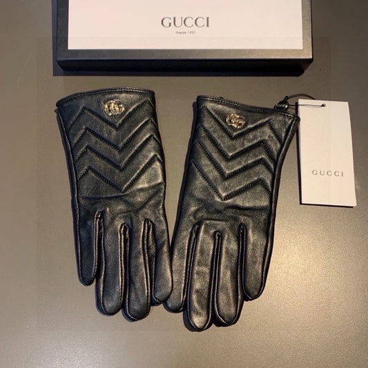 TOUCHSCREEN GLOVES IN BLACK LAMBSKIN AND FABRIC LINING 463861 - M