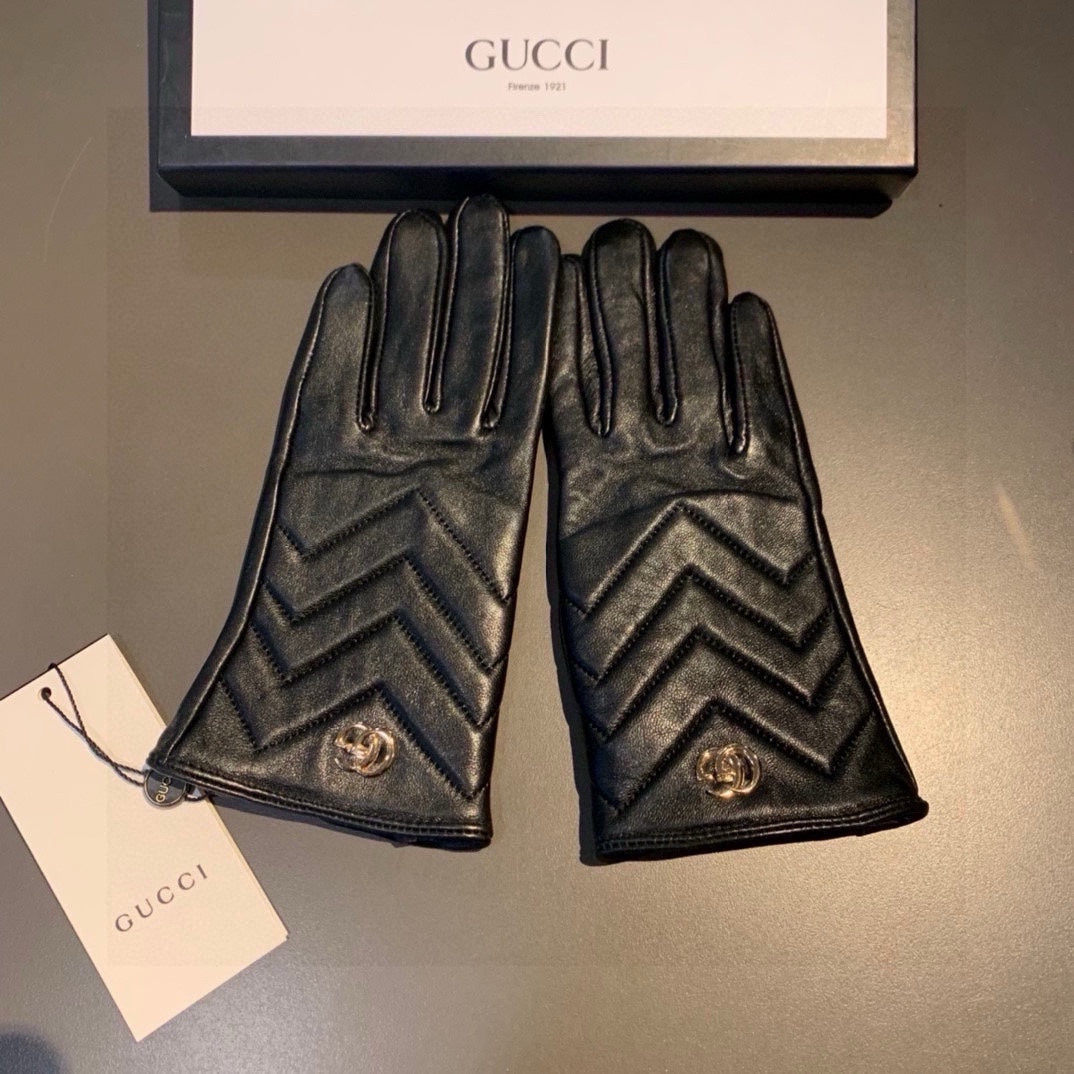 TOUCHSCREEN GLOVES IN BLACK LAMBSKIN AND FABRIC LINING 463861 - M