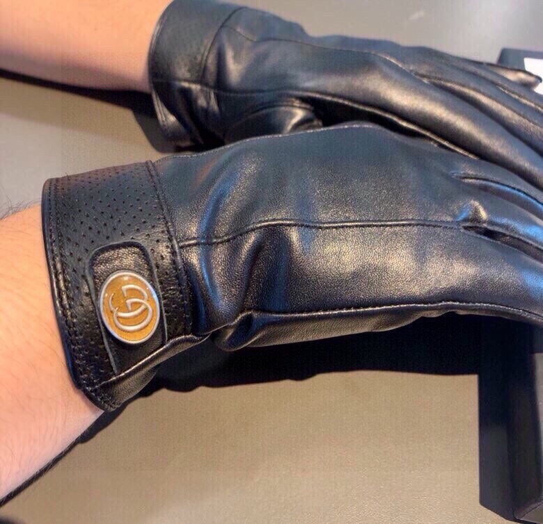 GLOVES IN BLACK CALFSKIN AND FLEECE LINING 465014 - XL