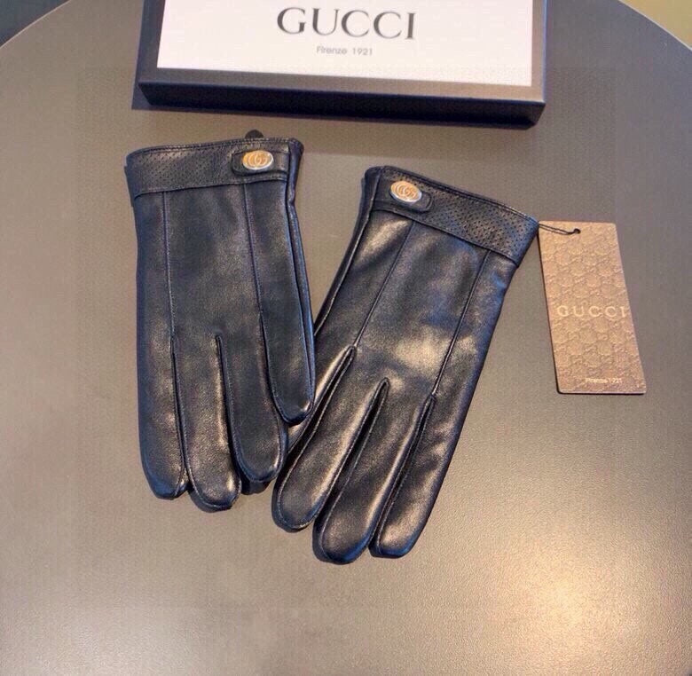 GLOVES IN BLACK CALFSKIN AND FLEECE LINING 465014 - XL